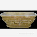 Artificial Stone Yellow Soaking Marble Bathtub